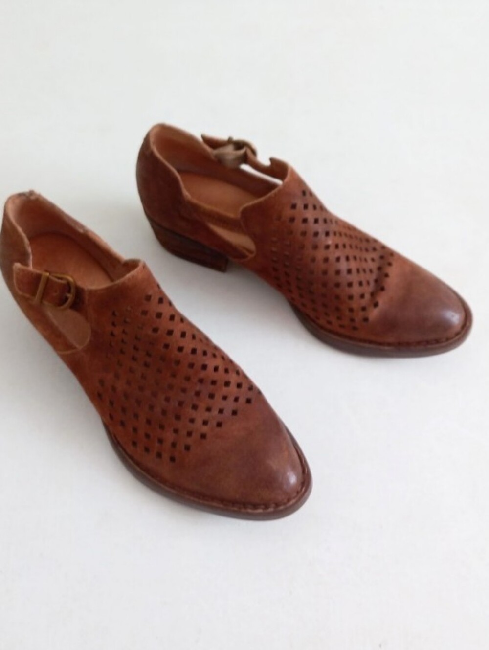 Born Nanna brown suede perforated cut out booties - Picture 6 of 13